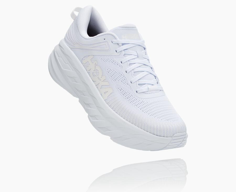 Hoka One One Bondi 7 - Women Running Shoes - White,Australia NZQ-130695